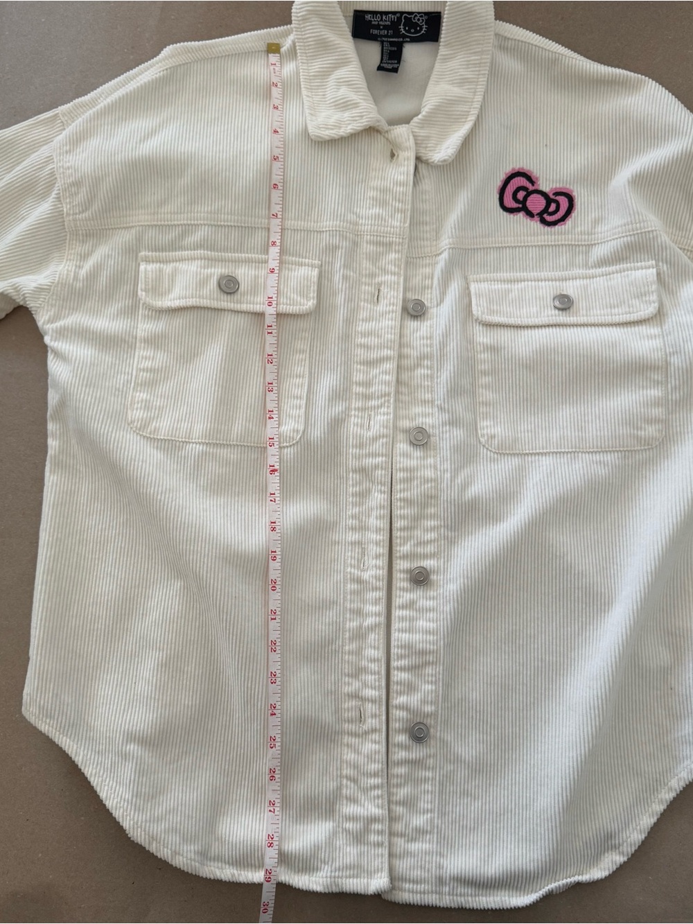 Hello Kitty Cream Corduroy Shacket
